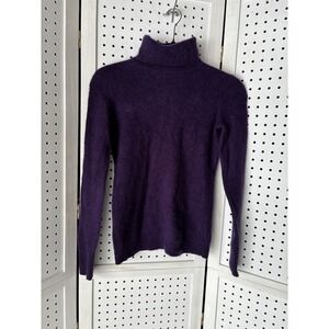 Talbots Pure Cashmere Women's XS Purple Turtleneck Sweater Long SLV